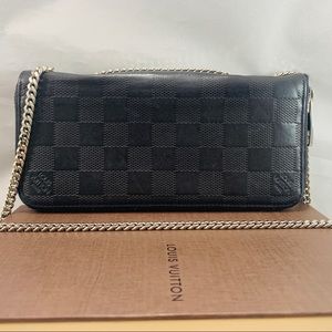 LOUIS VUITTON Damier Graphite Zippy Wallet onChain